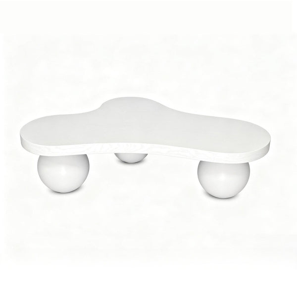 Cloud Shaped Coffee Table With 3 Ball Legs For Living Room
