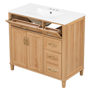 Bathroom Vanity With Sink, Soft Close Doors & Drawers - Wood