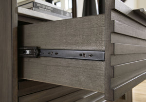 Arkenton - Two Drawer Night Stand - Grayish Brown / White