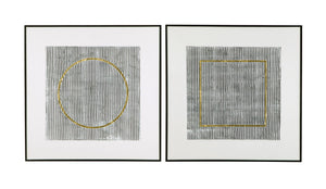 Graphite Canvas Art (Set of 2) - White