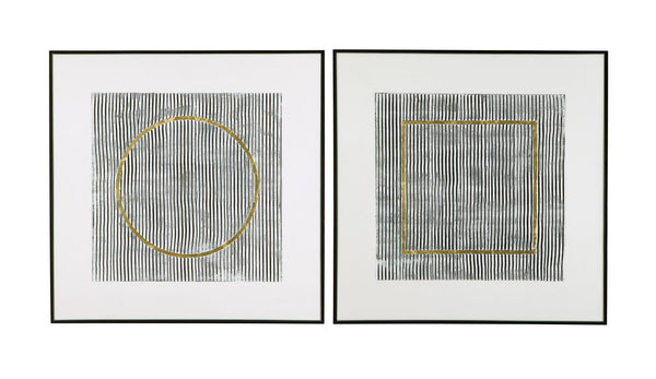 Graphite Canvas Art (Set of 2) - White