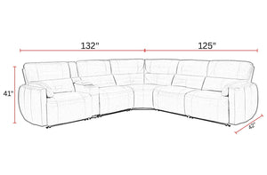 Modesto - Modular Power Reclining Sectional With Power Adjustable Headrests