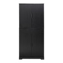 Fluted Kitchen Pantry Cabinet With 3 Keyboard Drawers & 6 Adjustable Door Shelves