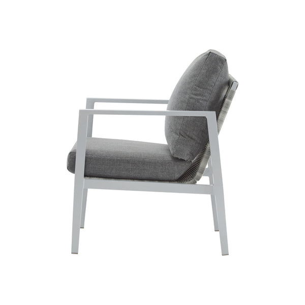 Modern Lounge Chair With Rope Accents And Cushions