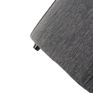 Contemporary Ottoman With Tonal Piping And Button Tuft Design