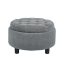 Storage Round Footstool Table Ottoman