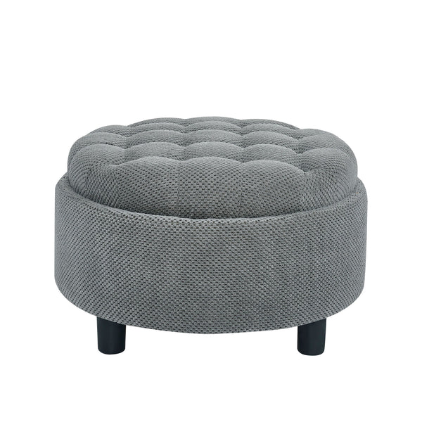 Storage Round Footstool Table Ottoman