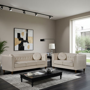 Chesterfield Sofa With Square Arms For Living Room