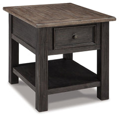 Tyler Creek - Rectangular End Table - Grayish Brown / Black