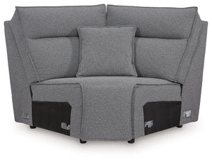 Modmax II - 8-Piece Power Reclining Sectional With LAF Press Back Power Chaise And Console - Salt And Pepper