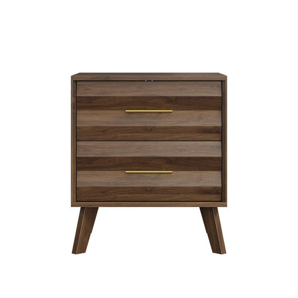 Medieval Double Drawer Bedside Table