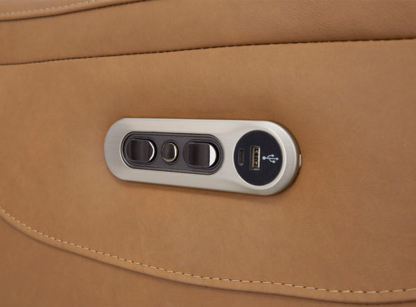Austin - Power Reclining Loveseat P2 - Caramel Cream