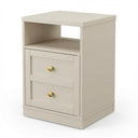Nightstand With Door & Shelf, 2 Drawer Side Table