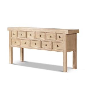 Bellamy Heritage - 11 Drawer Table With Open Base - Brown