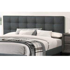 California King Size Tufted Headboard Platform Bedframe, Bedroom Furniture - Charcoal