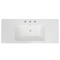 Vanity Top With 3 Faucet Holes, Rectangular Basin For Bathroom - White