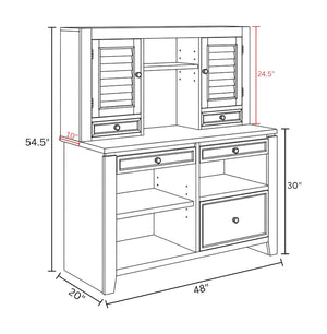Boca - Credenza With Hutch - Cottage White