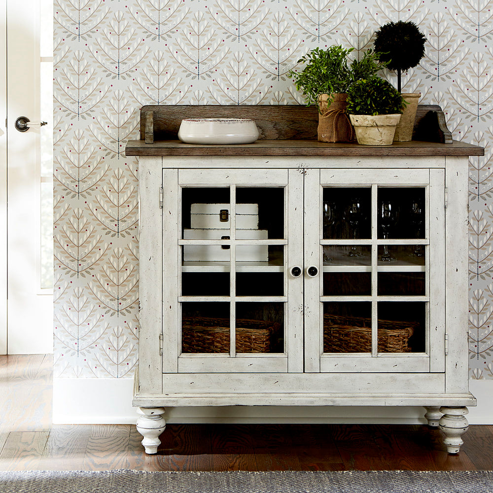 Whitney - Server - Antique Linen / Weathered Gray