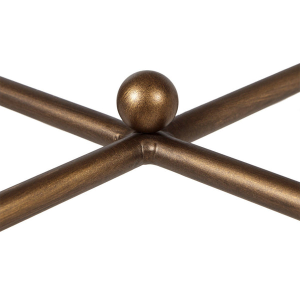 Metal Rectangle Coffee Table With Tempered Glass Top - Bronze