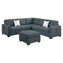 Casual Simple Tufted Sectional 4 Piece Set With USB Loveseat