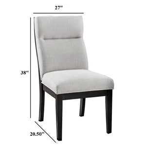 2 Tone Chairs With Tapered Legs (Set of 2) - Beige / Black / Black