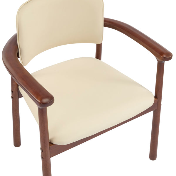 Dining Room Chairs, Ideal For Home & Kitchen (Set of 2) - Beige / Dark Walnut