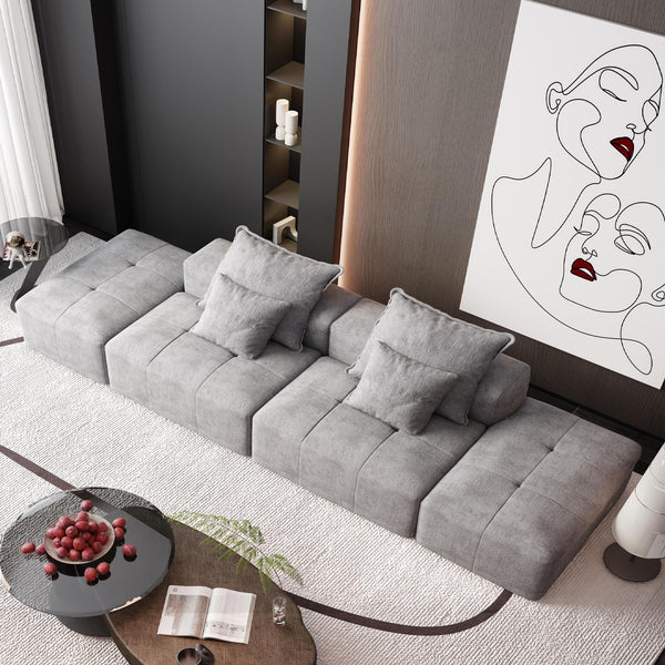 Modern Oversized, Modular Sectional Sofa With Pillows
