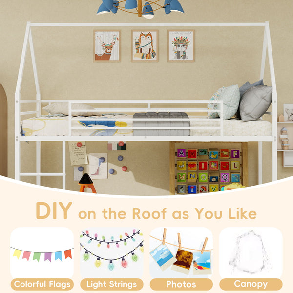 Bunk Bed With Safety Guardrails, No Box Spring Needed