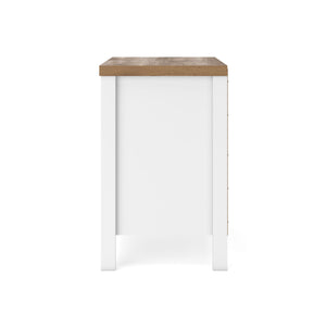 Kerisden - Two Drawer Night Stand - White / Brown