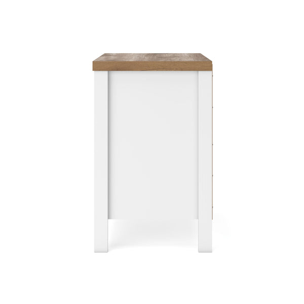 Kerisden - Two Drawer Night Stand - White / Brown