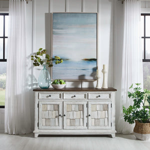 River Place - Accent Server - Riverstone White & Tobacco
