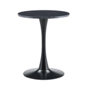 Round Dining Table With Faux Marble Top And Metal Pedestal +, 23.6" Diameter For Kitchen, Living Room, Small Spaces