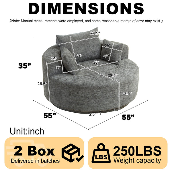 Single 360 Degree Swivel Chair For Living Room