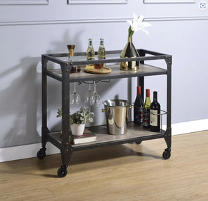 Jorgensen - Serving Cart - Rustic Oak / Charcoal