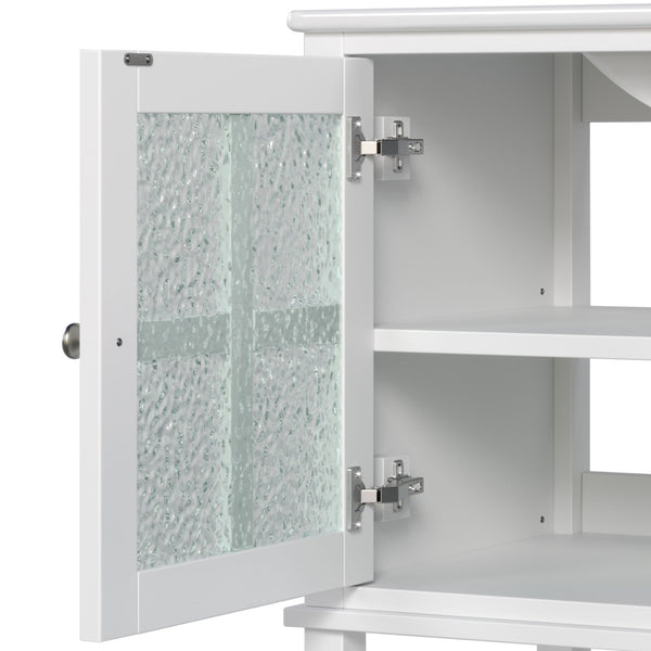 Bathroom Vanity With Ceramic Sink, Adjustable & Open Shelf