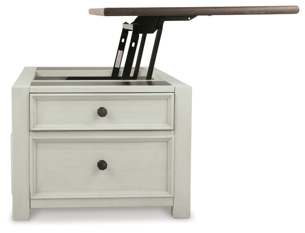 Bolanburg - Lift Top Cocktail Table - White / Brown / Beige