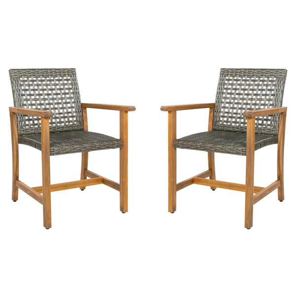 Outdoor Dining Chairs (Set of 2) - Mocha / Teak