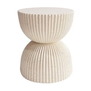Side Table With Speckled Ribbed Texture