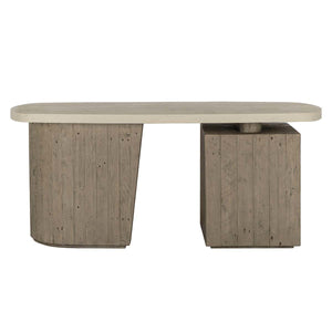 Angus - Solid Wood Desk - Antique White / Distressed Gray