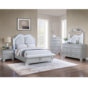 Elegant Bed With Built In Footboard Bench, USB