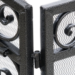 Mariella - Traditional Floral Iron Fireplace Screen With Ornate Design