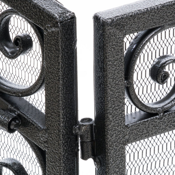 Mariella - Traditional Floral Iron Fireplace Screen With Ornate Design