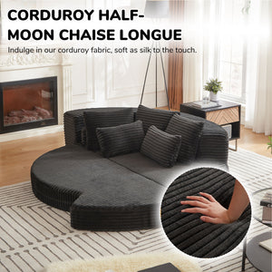 Semi Circular 2 In 1 Sofa Bed With Neck Pillow