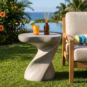 Twisted Sculptural Side Table Indoor / Outdoor