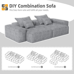 Modern Oversized, Modular Sectional Sofa With Pillows