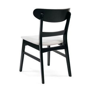 Dining Chairs With Upholstered Seat (Set of 2) - Black / Light Beige