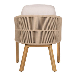 Grotta - Outdoor Dining Arm Chair (Set of 2) - Teak / Beige