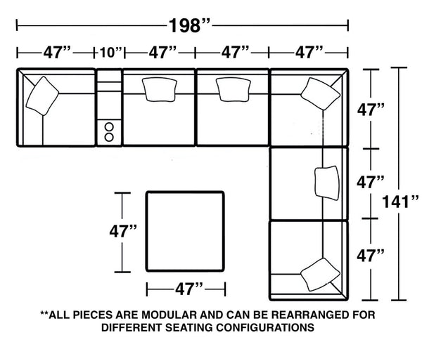 Posh - Modular Sectional And Ottoman