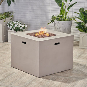 Outdoor Patio Square Gas Burning Concrete Fire Pit 40, 000 Btu
