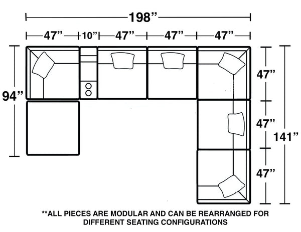 Posh - Modular Sectional And Ottoman